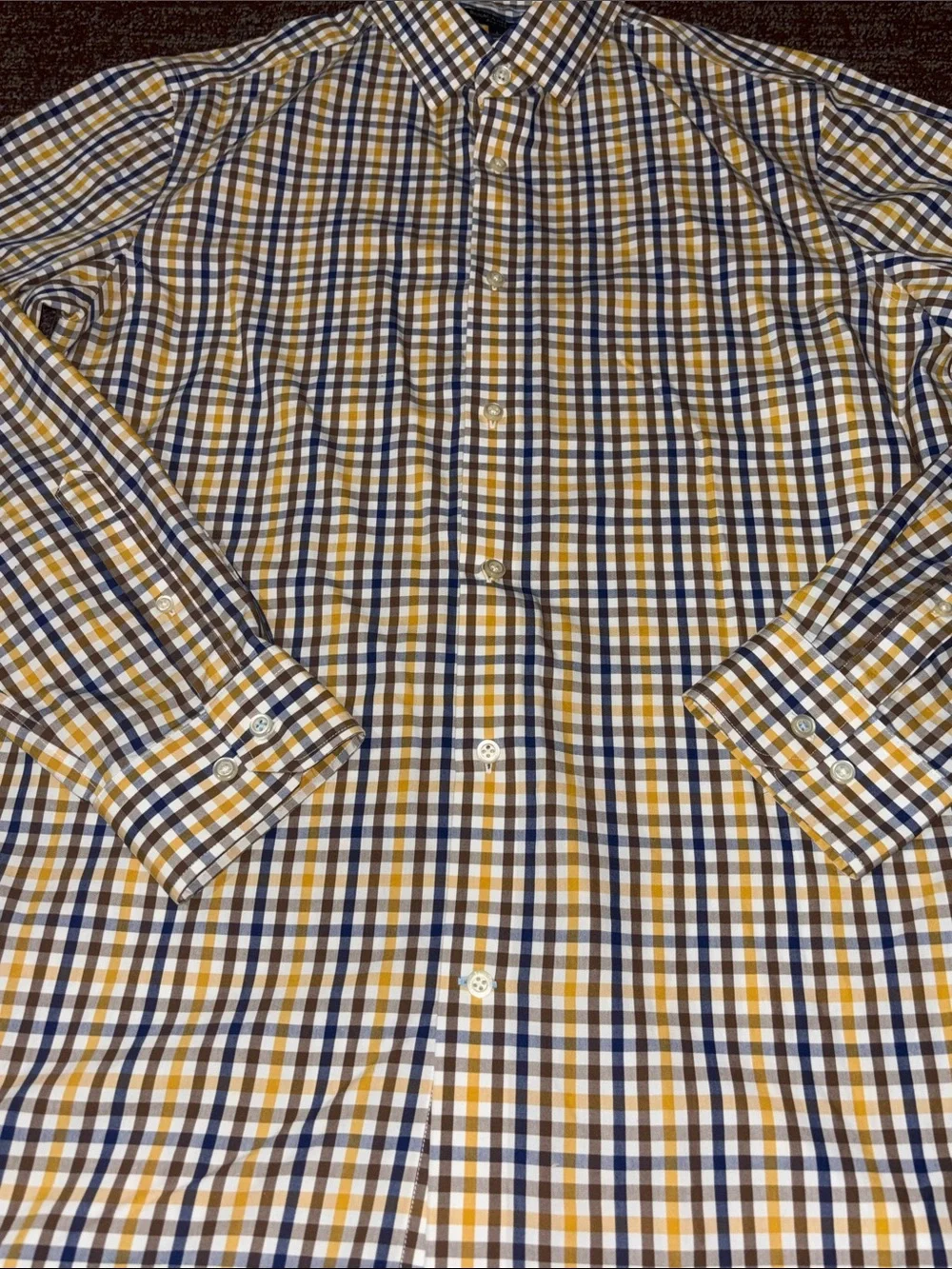 Banana Republic plaid button down dress shirt grant fit long sleeve large